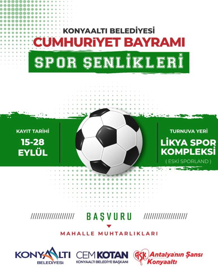 Konyaaltı'nda mahalleler arası futbol turnuvası düzenlenecek